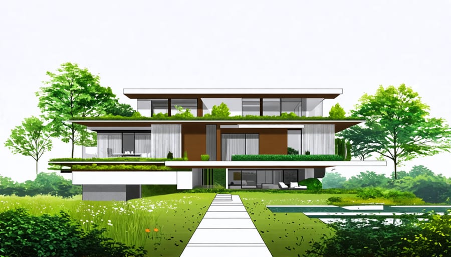 Eco-friendly home design with integration of natural elements such as kratom