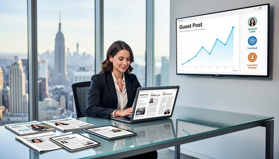 Laptop displaying guest post article on renovation website